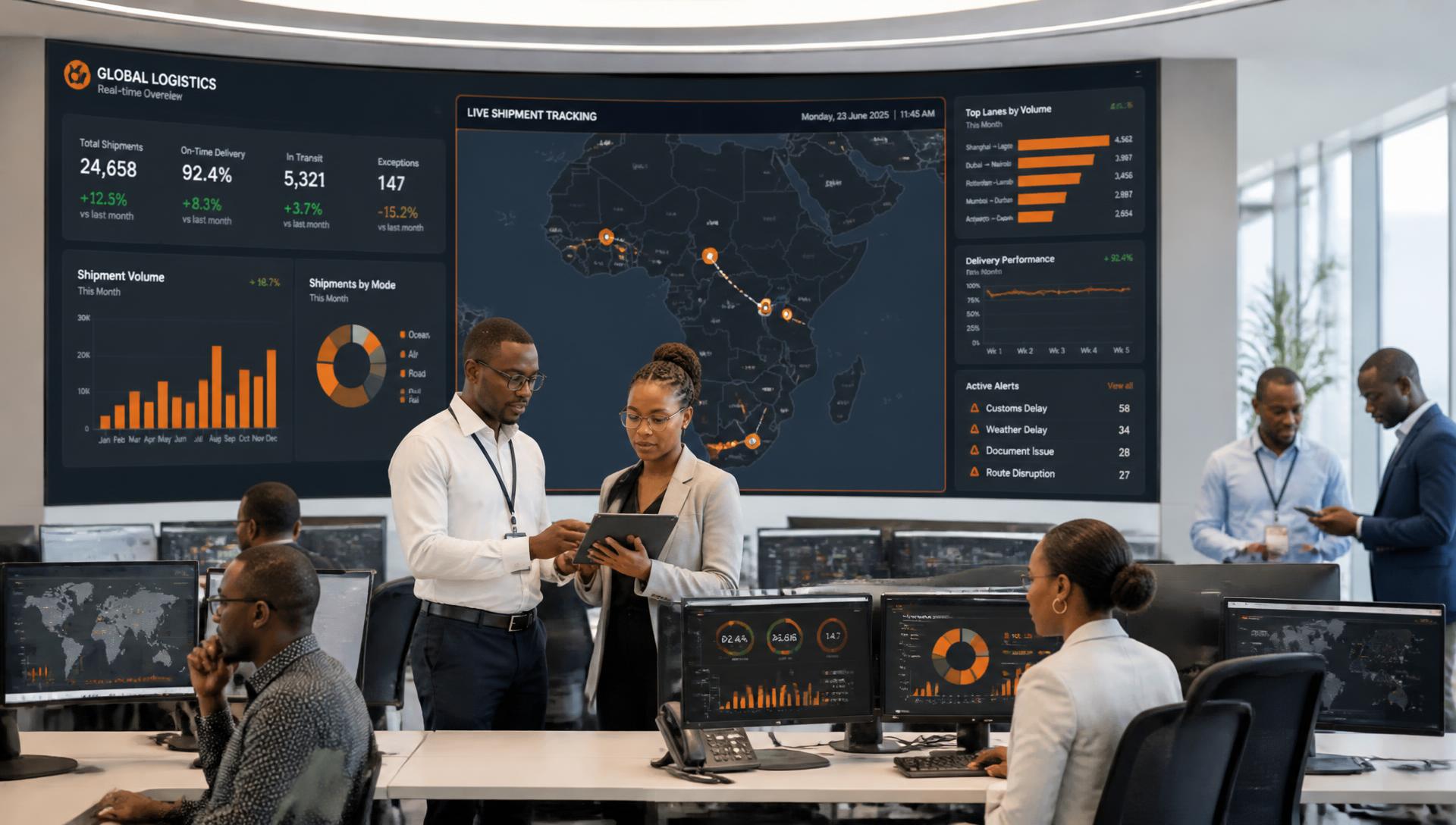 Control room monitoring live fleet operations